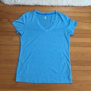 light blue athletic shirt